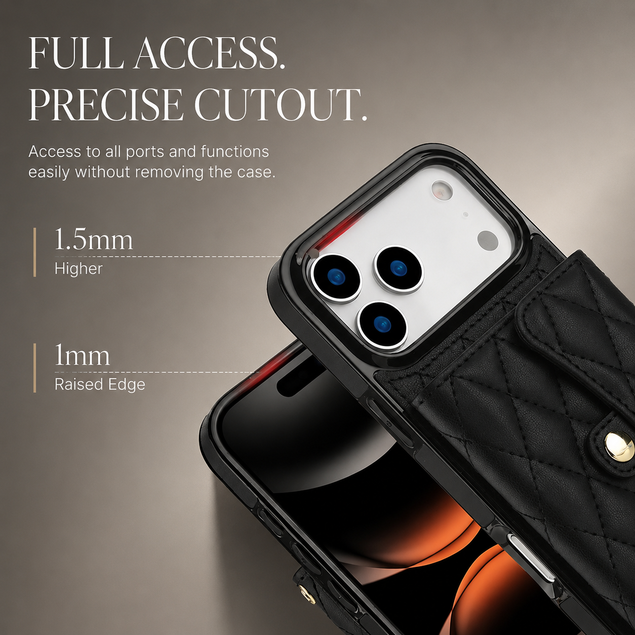 Premium iPhone Case Crossbody Leather Wallet Cover Card Holder Coin Pocket Wrist Strap Shoulder Strap Shockproof Protective Cover Full Coverage Non Slip Design