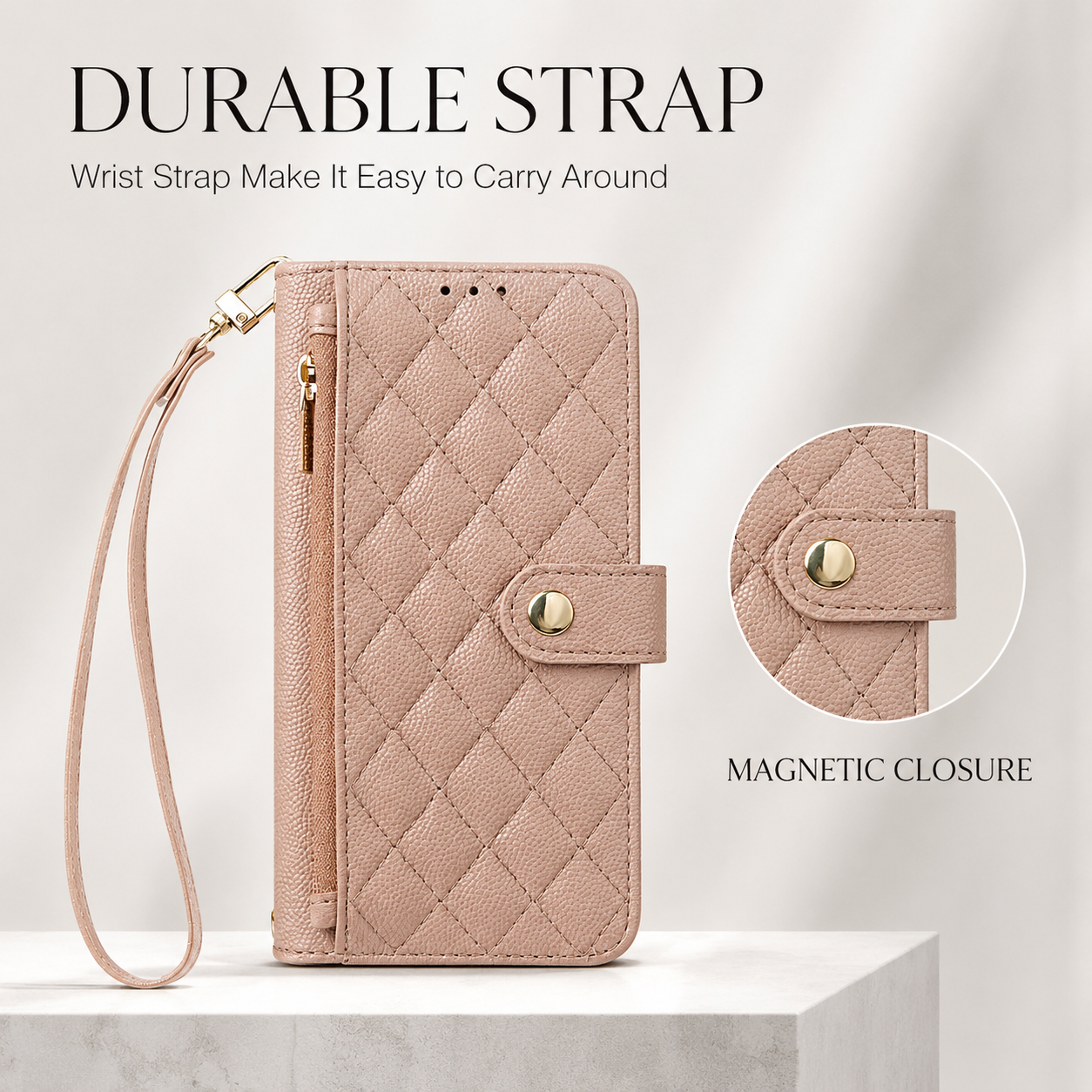 Premium iPhone Case Crossbody Leather Wallet Cover Card Holder Lanyard Strap Camera Lens Protection Anti Scratch Non Slip Protective PU Design