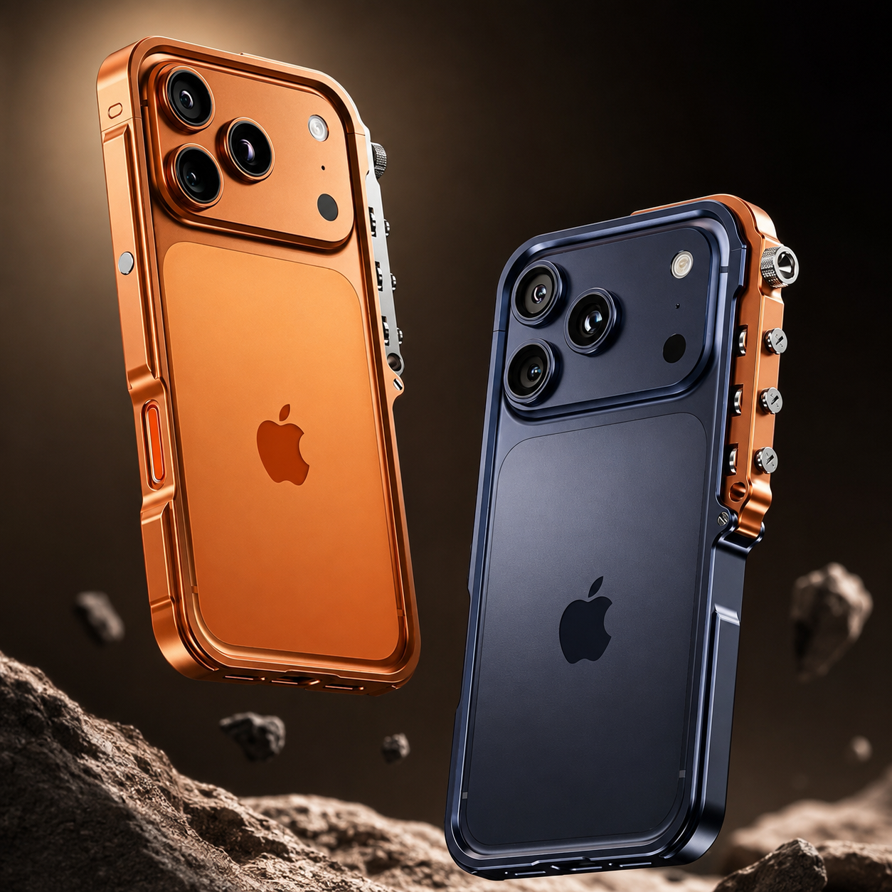 Premium iPhone Case Cyberpunk Aluminum Alloy Mechanical Bumper Metal Frame Shockproof Heavy Duty Camera Lens Protection Protective Design