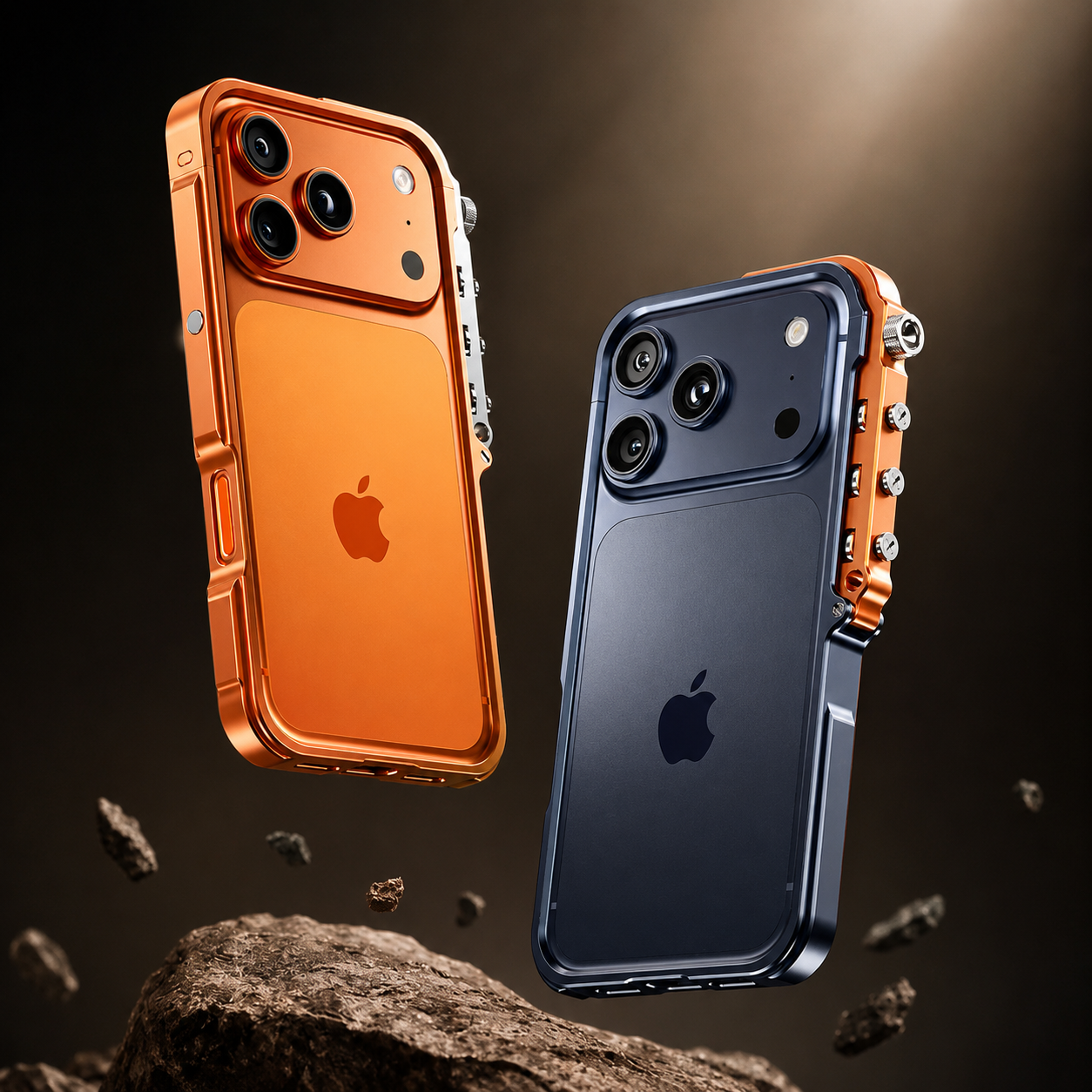 Premium iPhone Case Cyberpunk Aluminum Alloy Mechanical Bumper Metal Frame Shockproof Heavy Duty Camera Lens Protection Protective Design