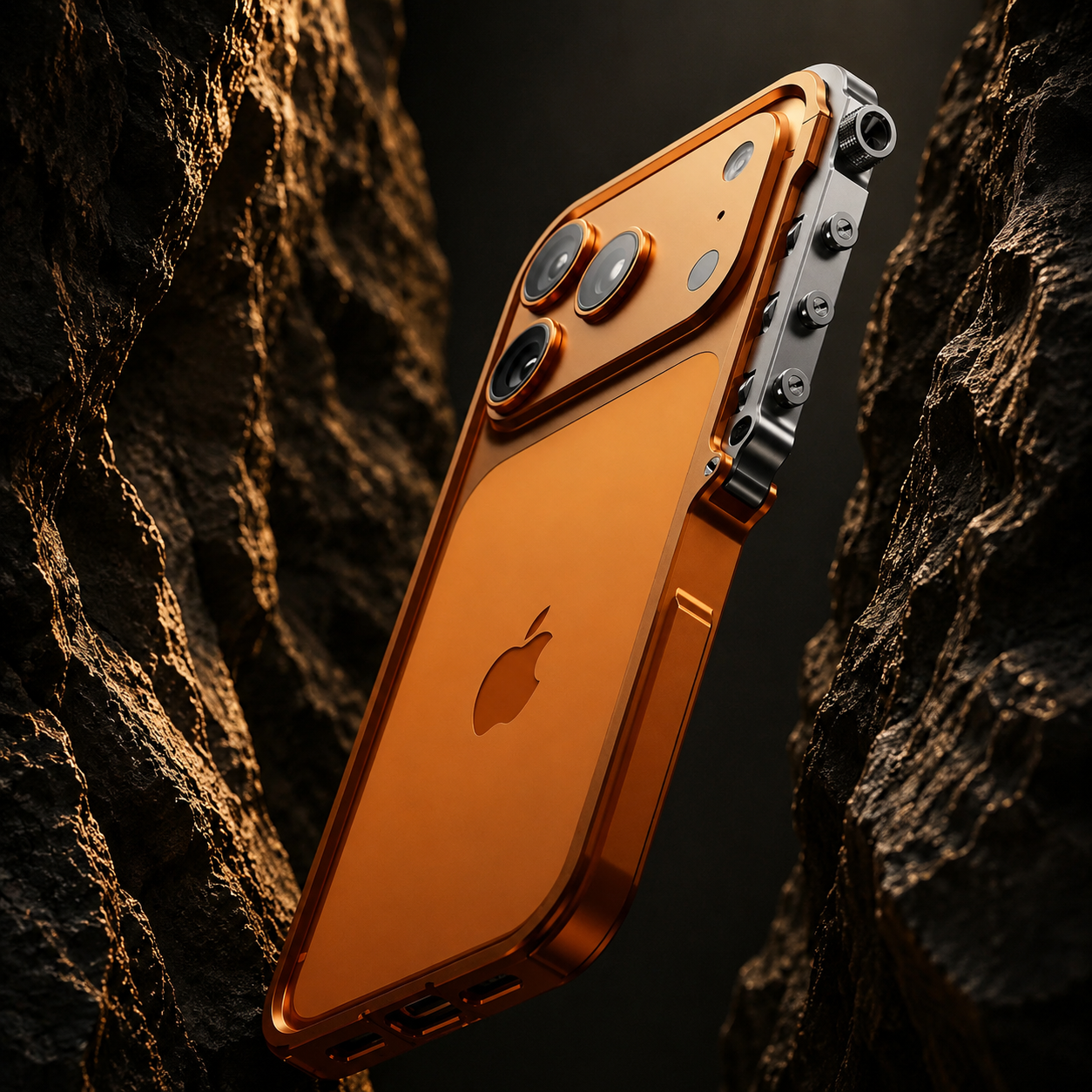 Premium iPhone Case Cyberpunk Aluminum Alloy Mechanical Bumper Metal Frame Shockproof Heavy Duty Camera Lens Protection Protective Design