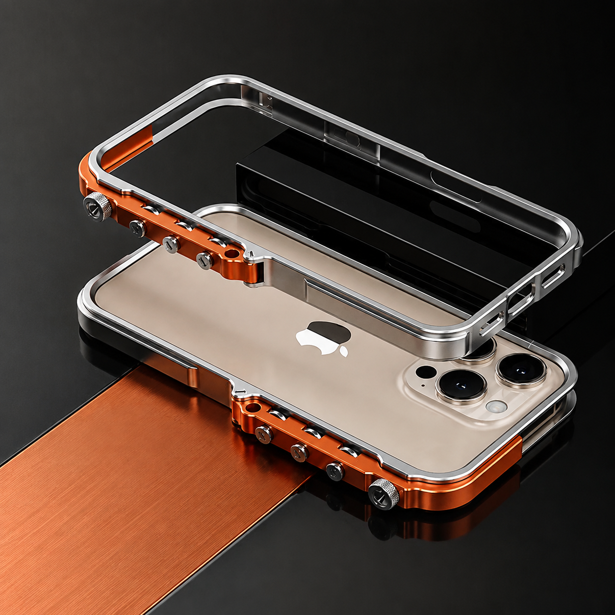 Premium iPhone Case Cyberpunk Aluminum Alloy Mechanical Bumper Metal Frame Shockproof Heavy Duty Camera Lens Protection Protective Design