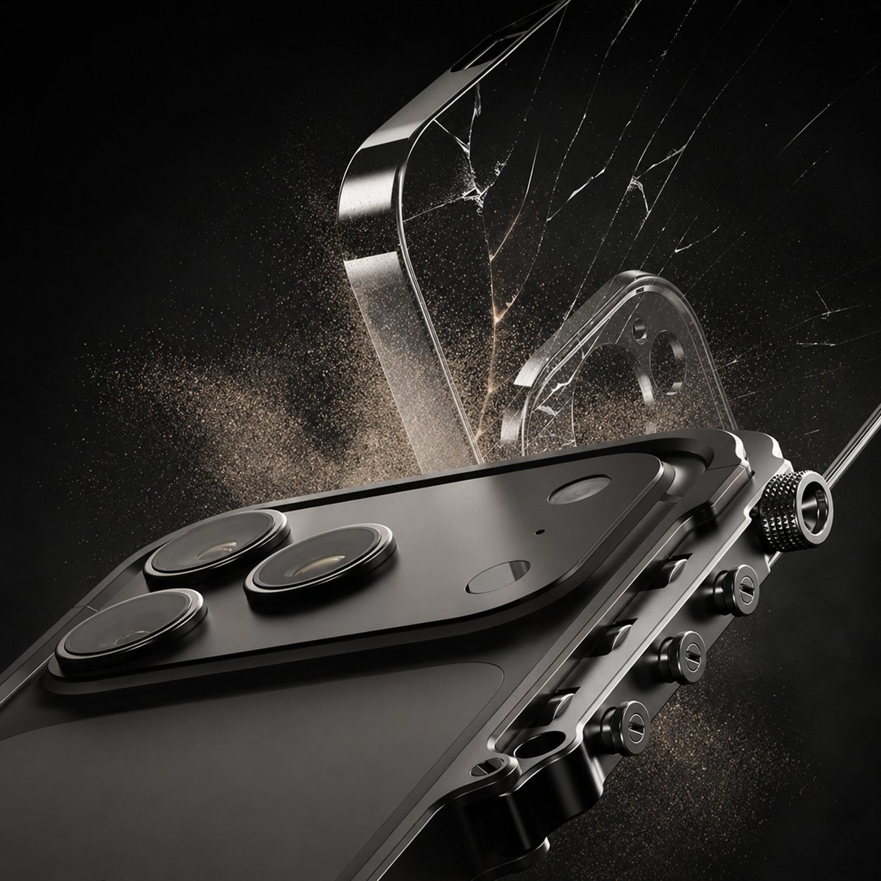 Premium iPhone Case Cyberpunk Aluminum Alloy Mechanical Bumper Metal Frame Shockproof Heavy Duty Camera Lens Protection Protective Design