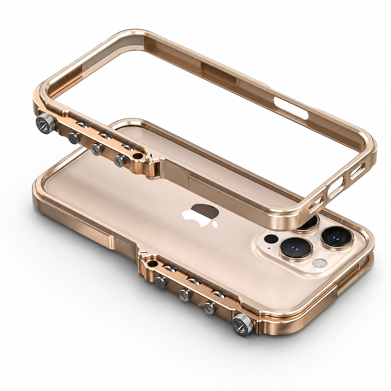 Premium iPhone Case Cyberpunk Aluminum Alloy Mechanical Bumper Metal Frame Shockproof Heavy Duty Camera Lens Protection Protective Design