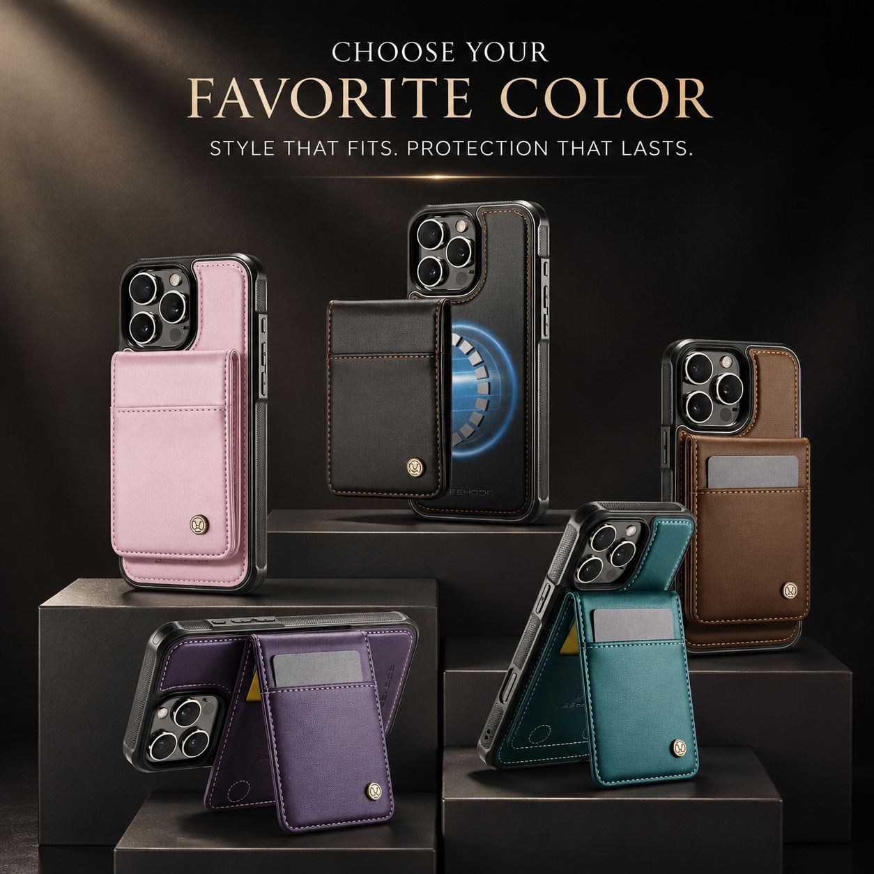 Premium iPhone Case Detachable Magnetic Leather Wallet Cover Card Slot Holder Kickstand Shockproof Anti Fingerprint Protective Design Slim Durable