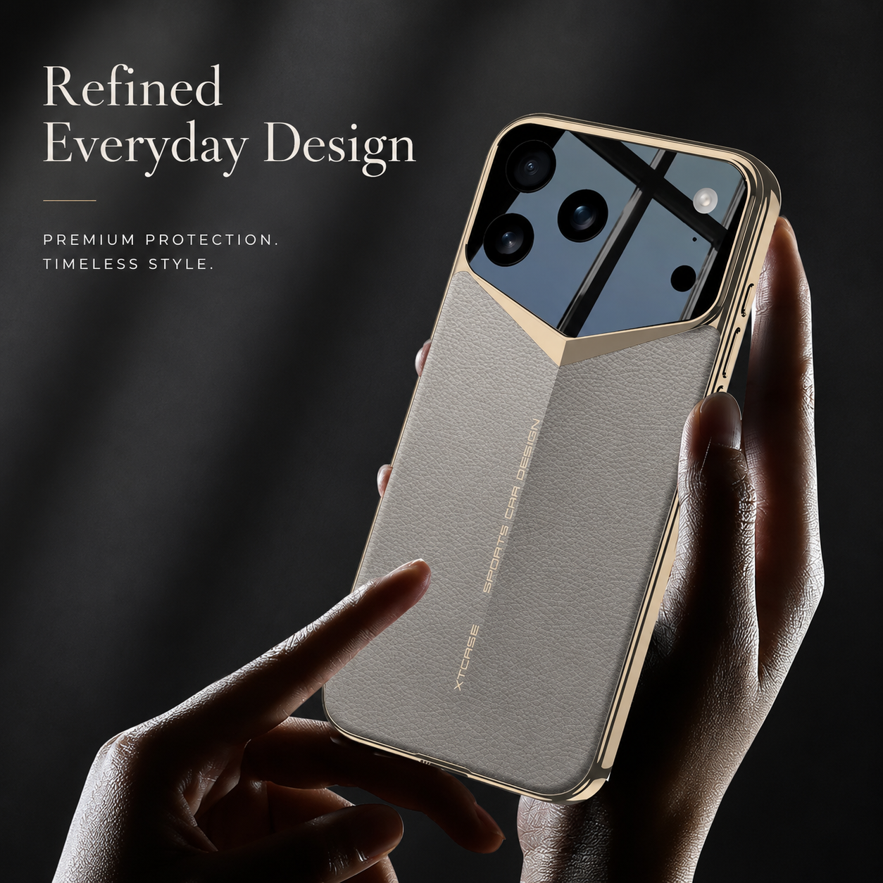 Premium iPhone Case Electroplated Leather Protective Cover Shockproof Hard Shell Camera Lens Protection Anti Fingerprint Anti Scratch Slim Full Coverage