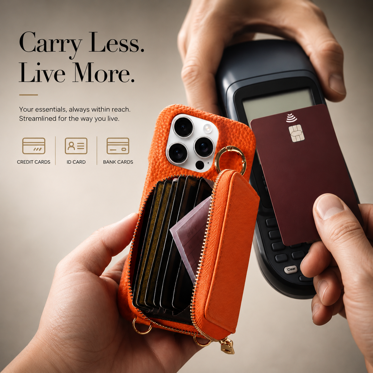 Premium iPhone Case Faux Leather Wallet Cover Card Holder Crossbody Strap Ring Holder Shockproof Protective Full Coverage Slim Design