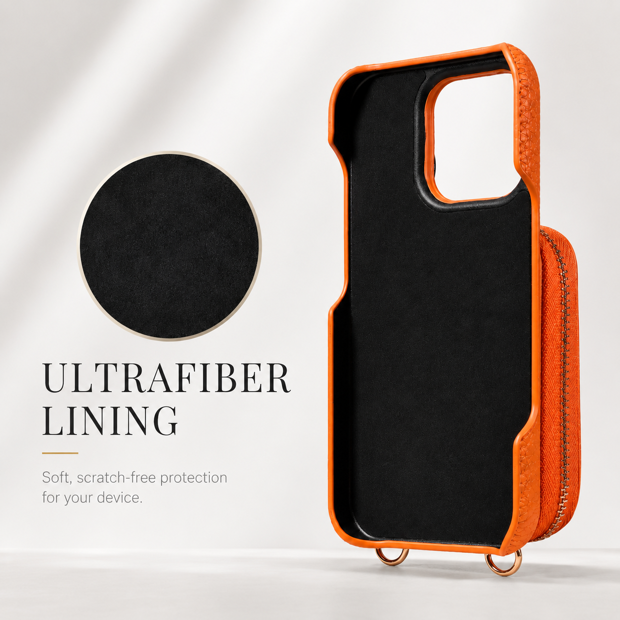 Premium iPhone Case Faux Leather Wallet Cover Card Holder Crossbody Strap Ring Holder Shockproof Protective Full Coverage Slim Design
