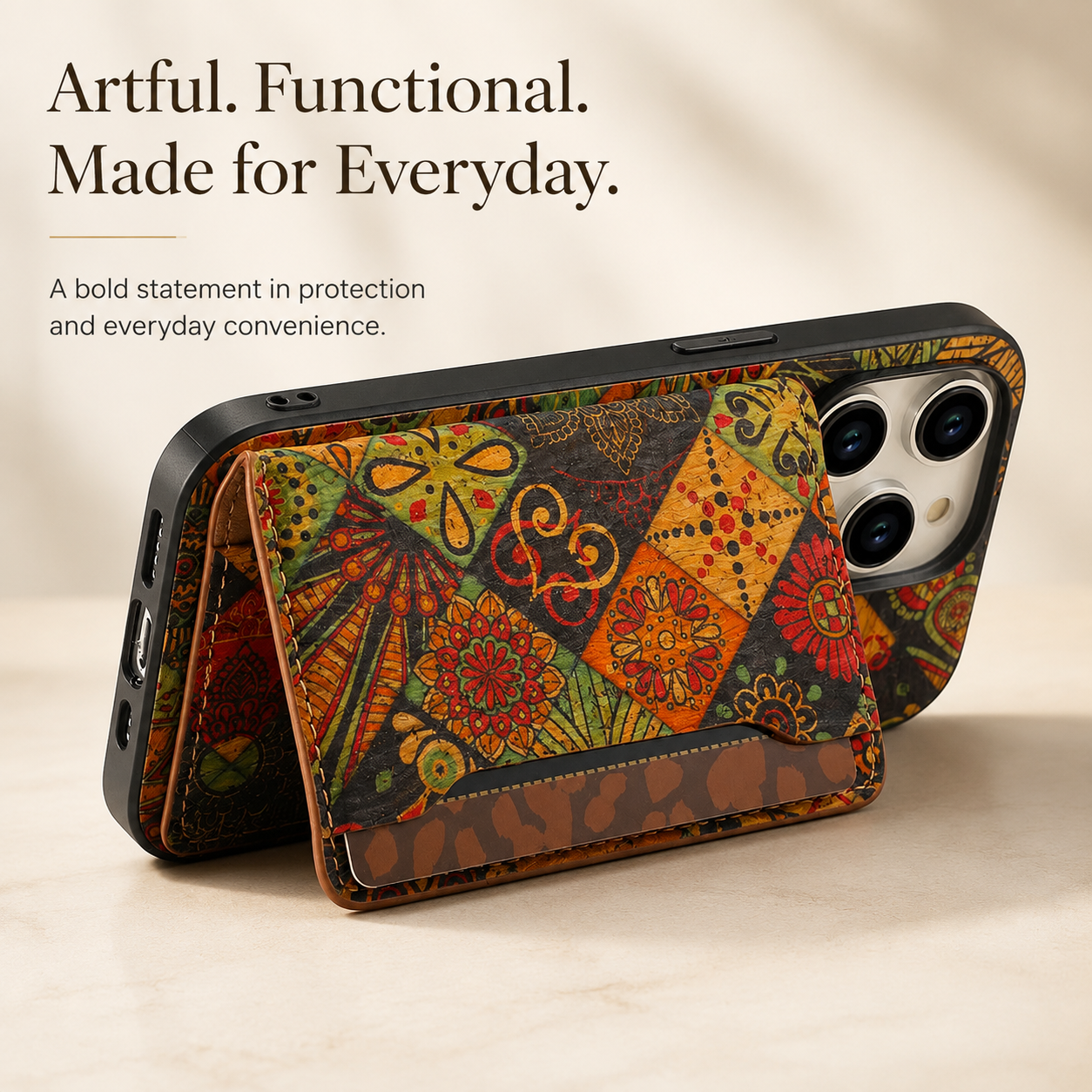 Premium iPhone Case Flower Pattern Leather Wallet Cover Magnetic Closure Card Holder Stand Function Shockproof Protective Flip Case Full Coverage Design