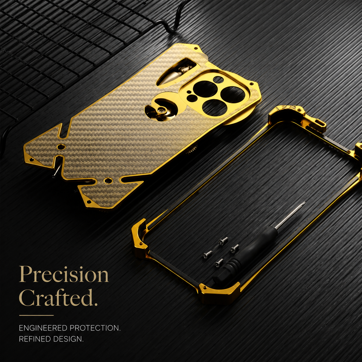 Premium iPhone Case Gear Compass Skull Cover MagSafe Compatible Shockproof Protective Case 3D Metal Style Design Camera Lens Screen Protection Full Coverage