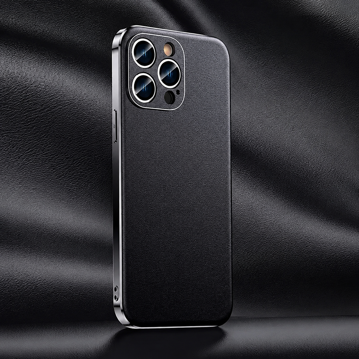 Premium iPhone Case Genuine Cowhide Leather Plated Frame Shockproof Protective Cover Full Lens Protection Camera Guard Slim Luxury Design