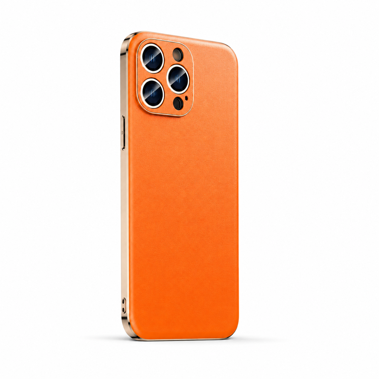 Premium iPhone Case Genuine Cowhide Leather Protective Cover Plated Metal Frame Full Camera Lens Protection Shockproof Slim Durable Wireless Charging Design