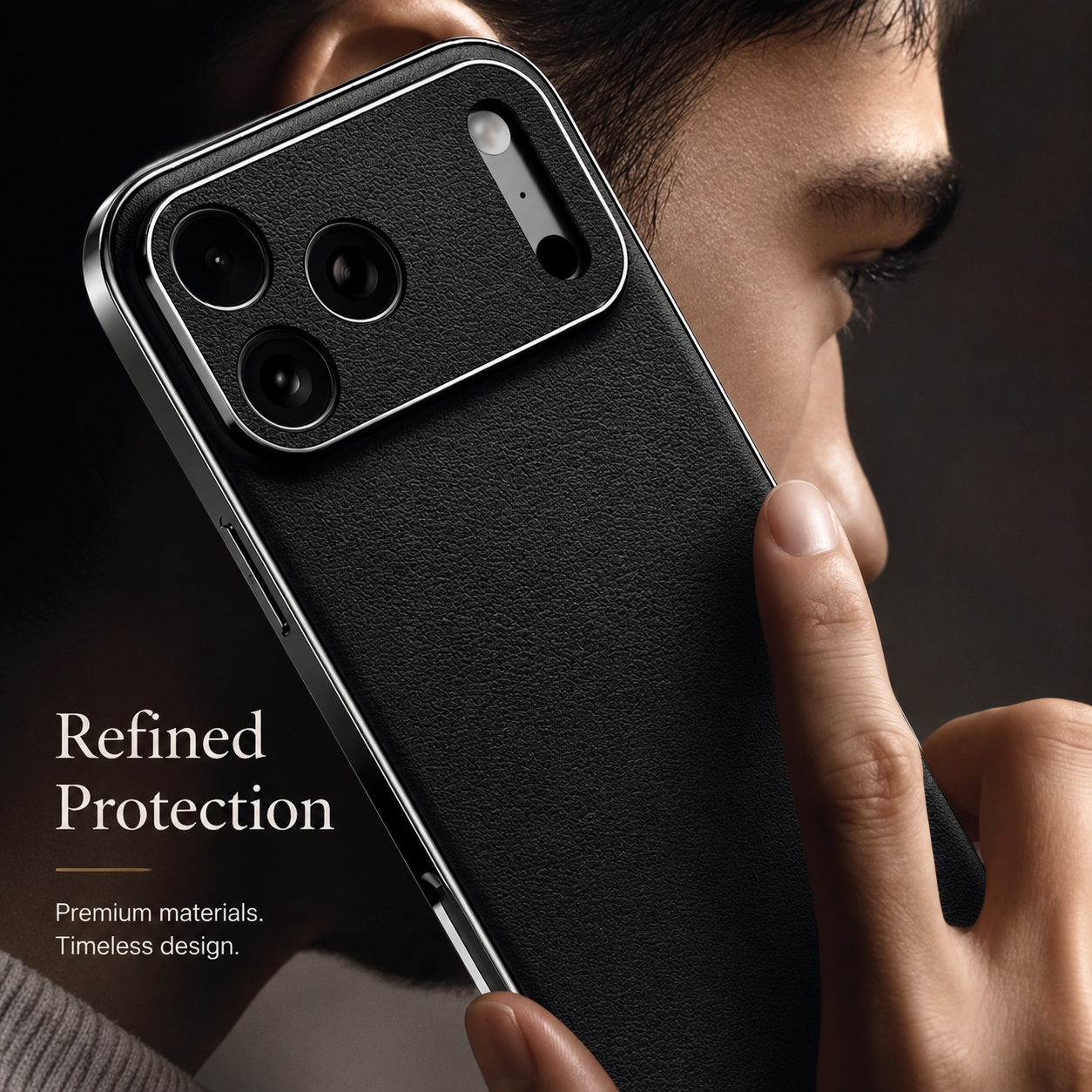 Premium iPhone Case Genuine Leather Cowhide Protective Cover Shockproof Anti Slip Matte Finish Full Camera Lens Guard Slim Design