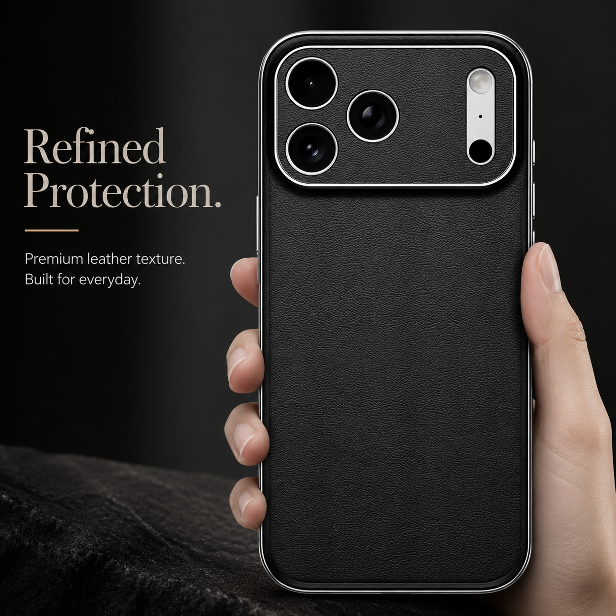Premium iPhone Case Genuine Leather Cowhide Protective Cover Shockproof Anti Slip Matte Finish Full Camera Lens Guard Slim Design