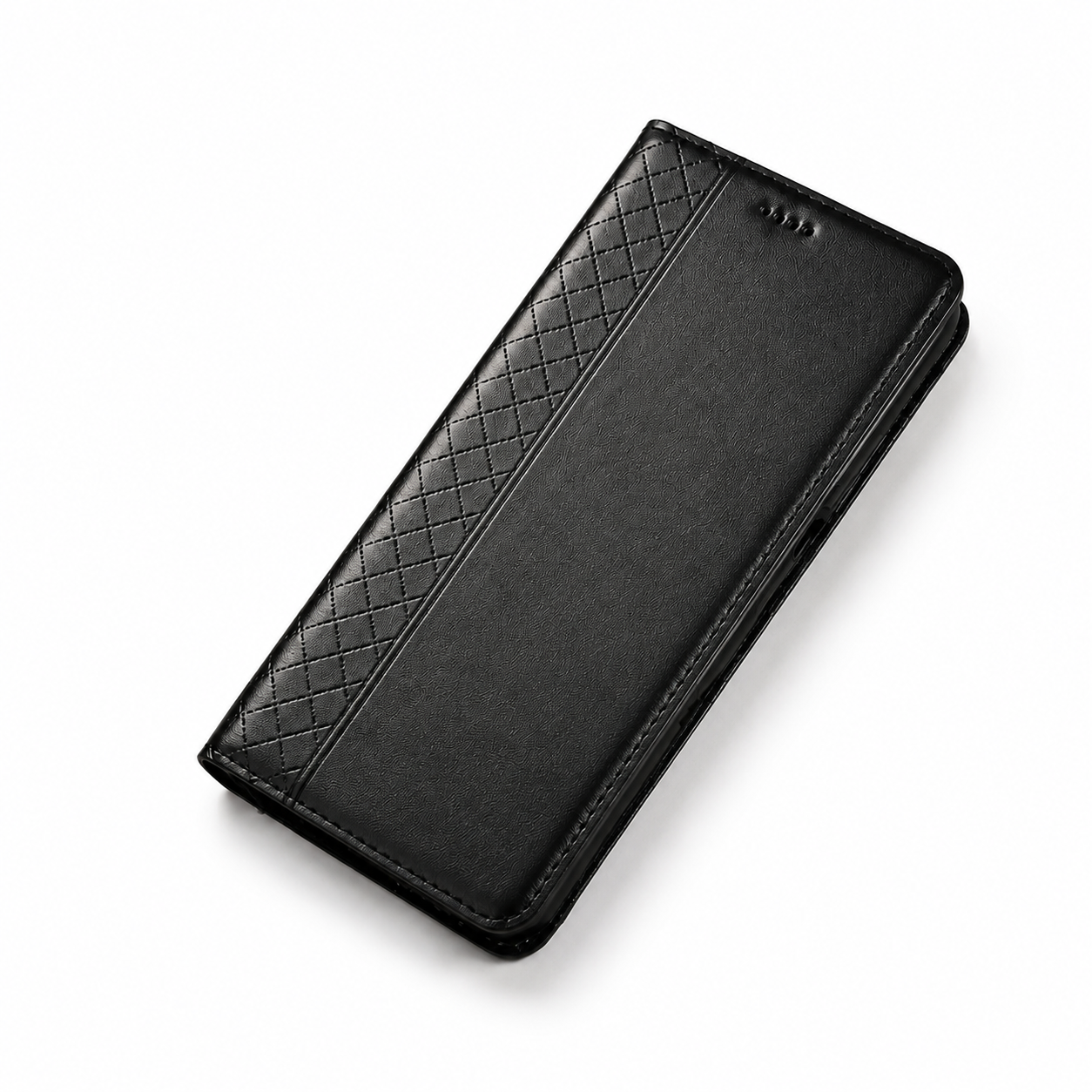 Premium iPhone Case Genuine Leather Flip Cover Card Holder Kickstand Magnetic Closure Shockproof Full Body Protective Design Slim Business Style