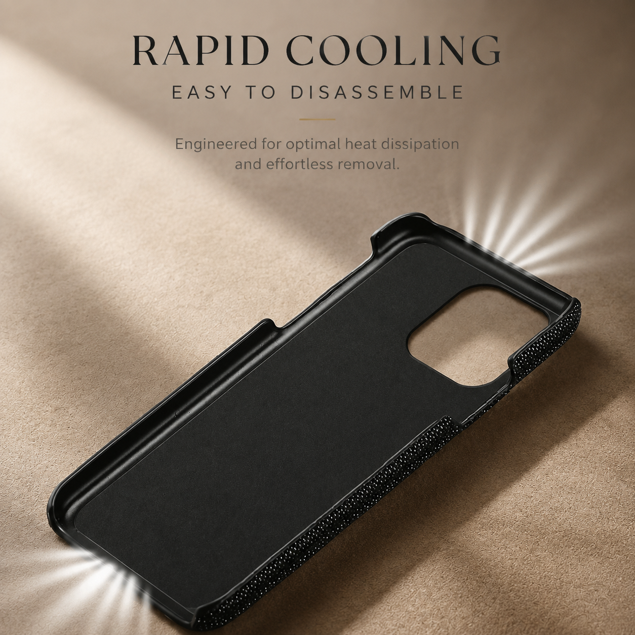 Premium iPhone Case Genuine Stingray Leather Shockproof Cover Camera Lens Protection Anti Fingerprint Dustproof Lightweight Half Wrapped Protective Design