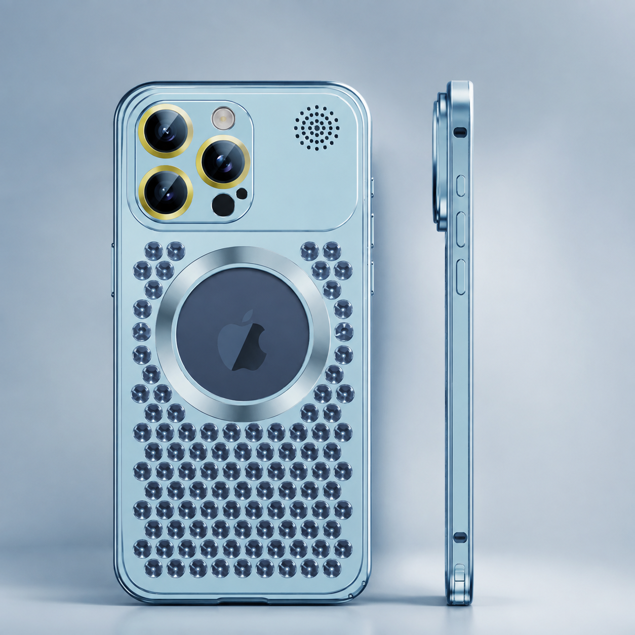 Premium iPhone Case Heat Dissipation Aluminum Magnetic Cover MagSafe Compatible Camera Lens Protection Dual Layer Shockproof Scratch Resistant Design