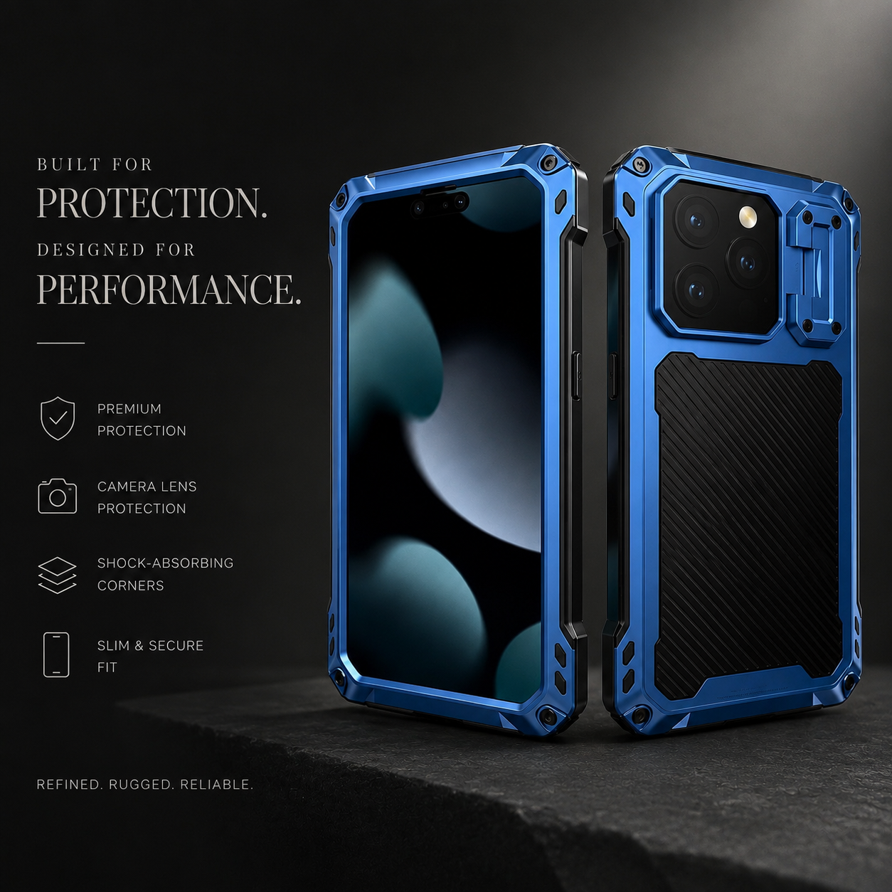 Premium iPhone Case Heavy Duty Metal MagSafe Compatible Protective Cover Military Grade Shockproof Aluminum Bumper Camera Guard Kickstand Anti Scratch Full Coverage