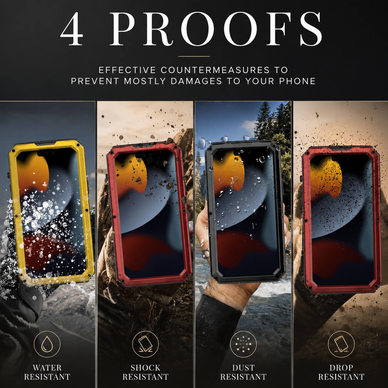 Premium iPhone Case IP68 Waterproof Armor MagSafe Cover Shockproof Full Body Protection Magnetic Rugged Protective Case Camera Lens Screen Guard