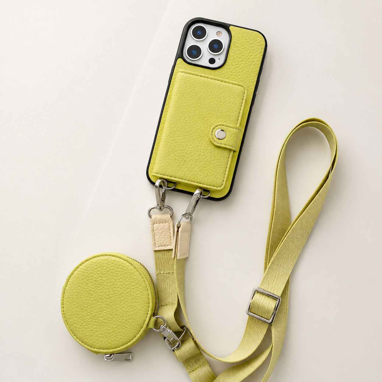 Premium iPhone Case Leather Crossbody Wallet Cover Card Holder Coin Purse Lanyard Strap Shockproof Protective Magnetic Closure Full Coverage Design