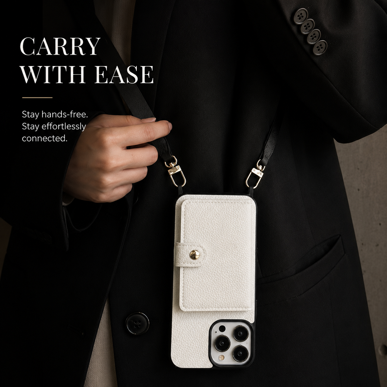 Premium iPhone Case Leather Crossbody Wallet Cover Card Holder Coin Purse Lanyard Strap Shockproof Protective Magnetic Closure Full Coverage Design