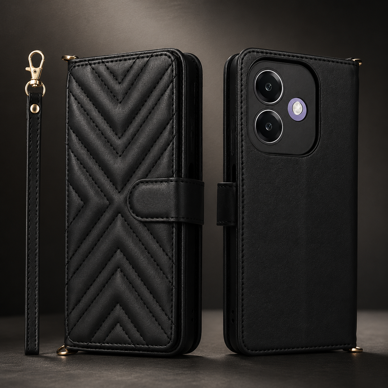 Premium iPhone Case Leather Flip Wallet Cover Card Holder Shockproof Protective Cover Magnetic Closure Kickstand Full Body Protection Design