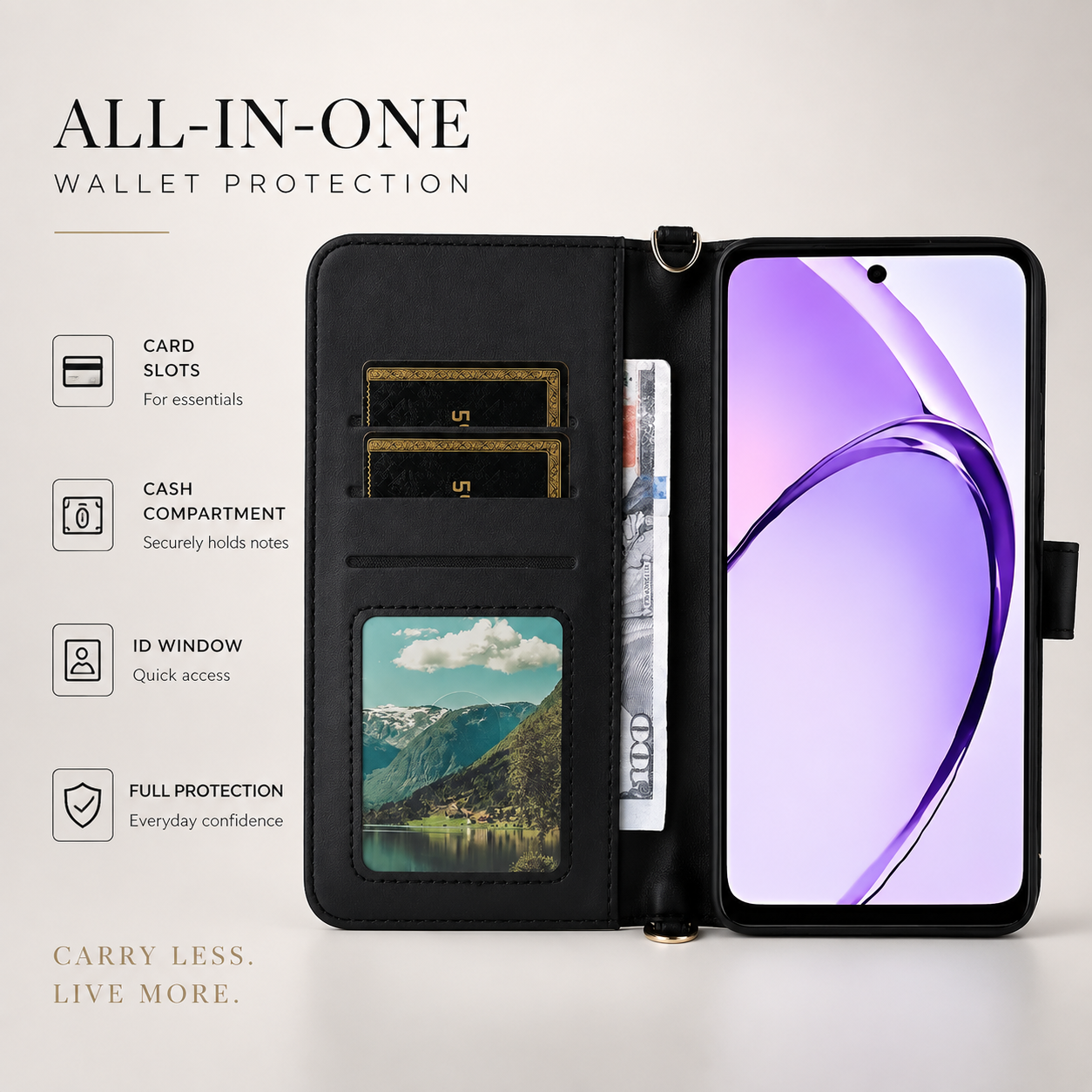 Premium iPhone Case Leather Flip Wallet Cover Card Holder Shockproof Protective Cover Magnetic Closure Kickstand Full Body Protection Design