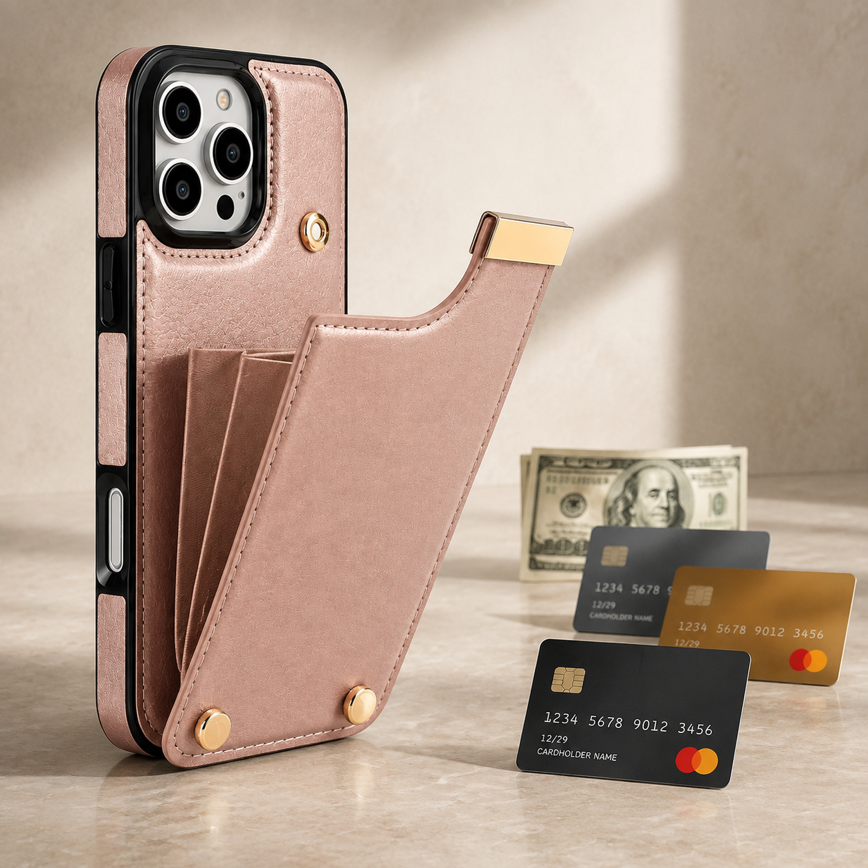 Premium iPhone Case Leather Wallet Cover Flip Card Holder Pocket Magnetic Closure Shockproof Protective Case Full Body Screen Camera Protection Slim Design