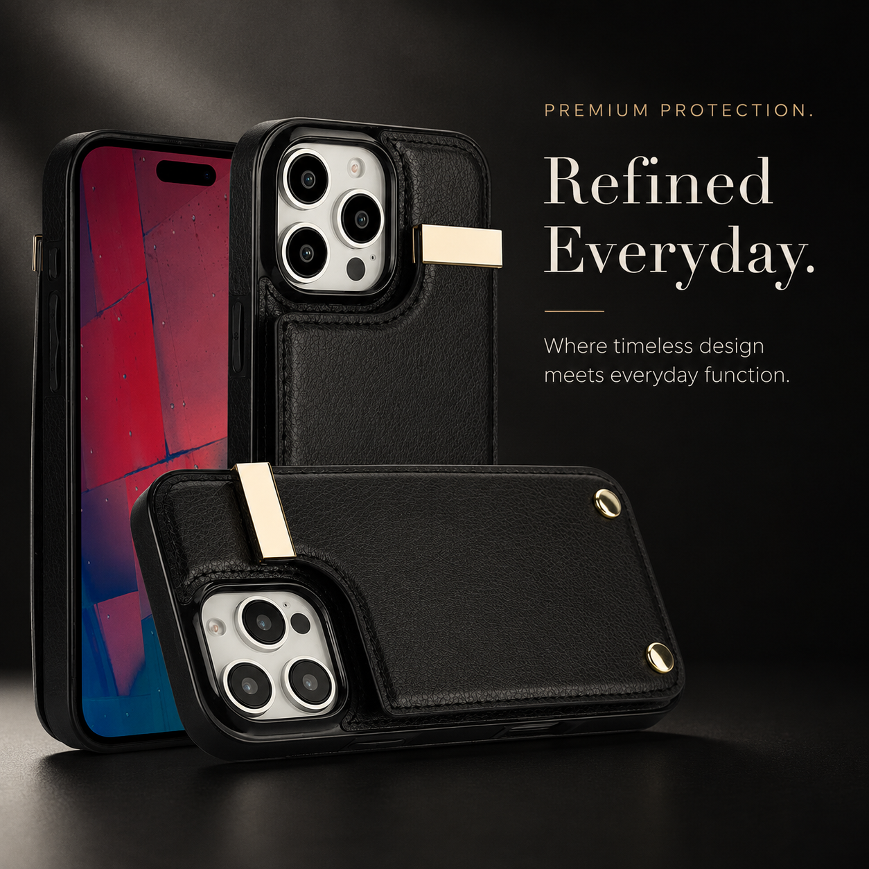 Premium iPhone Case Leather Wallet Cover Flip Card Holder Pocket Magnetic Closure Shockproof Protective Case Full Body Screen Camera Protection Slim Design