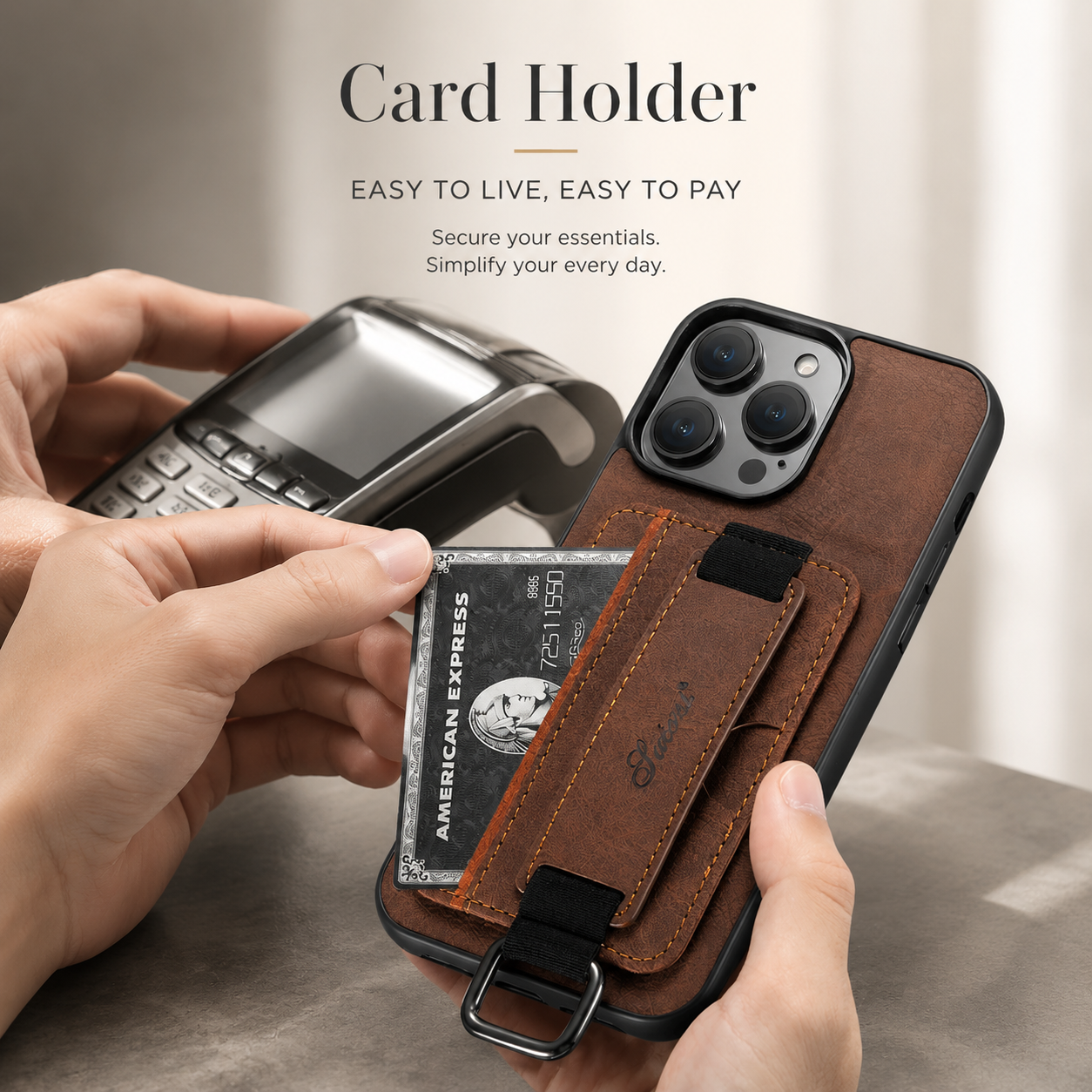 Premium iPhone Case Leather Wallet Cover PU Leather Card Holder Wrist Ring Magnetic Closure Shockproof Protective Slim Design