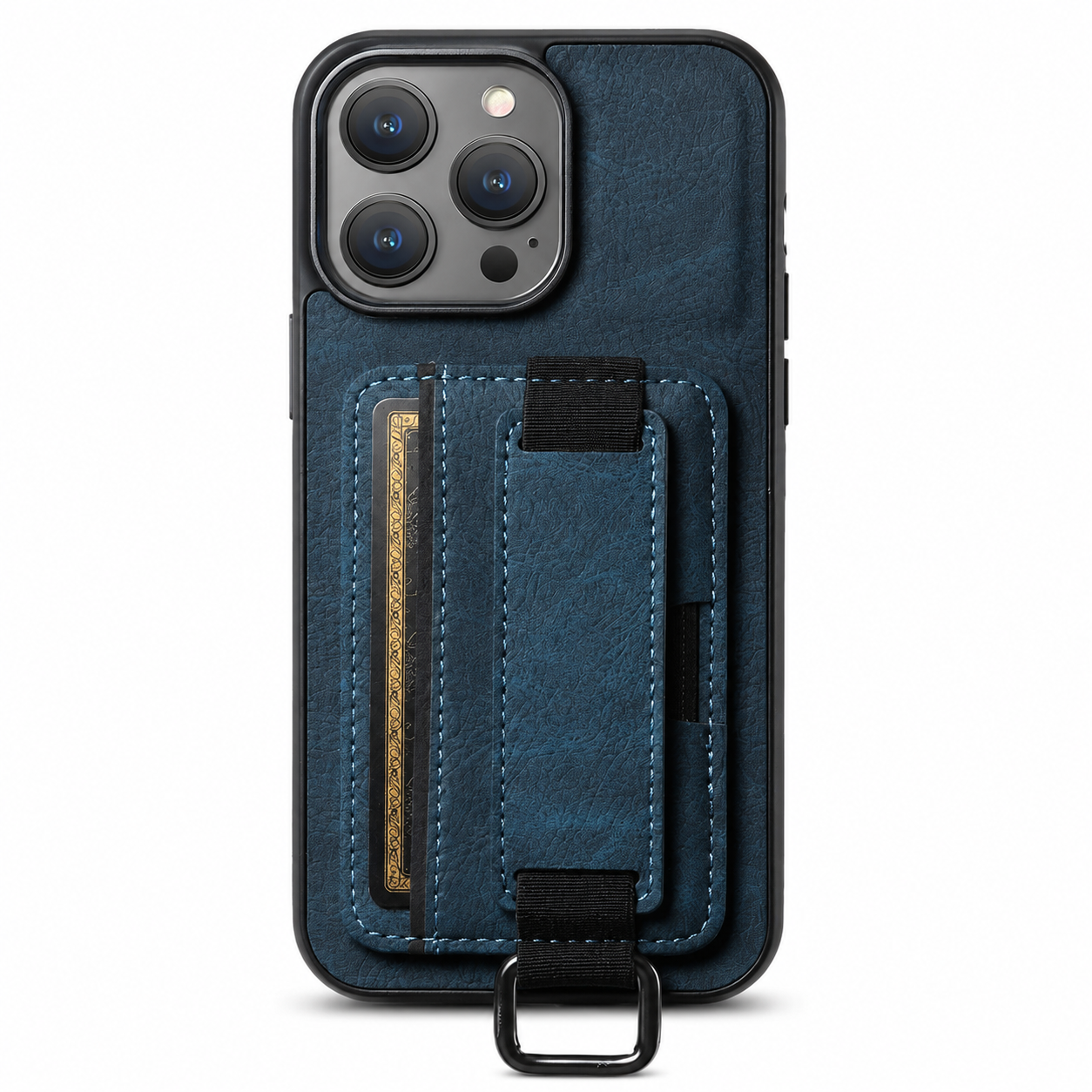Premium iPhone Case Leather Wallet Cover PU Leather Card Holder Wrist Ring Magnetic Closure Shockproof Protective Slim Design