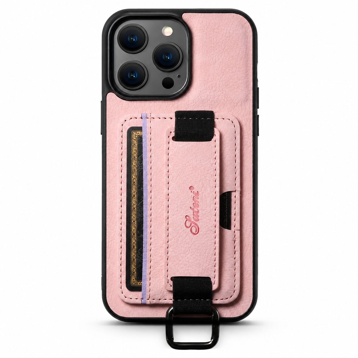 Premium iPhone Case Leather Wallet Cover PU Leather Card Holder Wrist Ring Magnetic Closure Shockproof Protective Slim Design