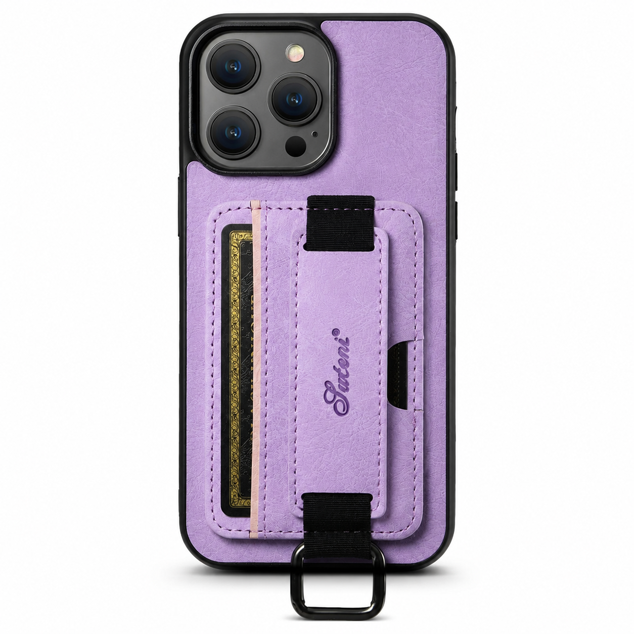 Premium iPhone Case Leather Wallet Cover PU Leather Card Holder Wrist Ring Magnetic Closure Shockproof Protective Slim Design