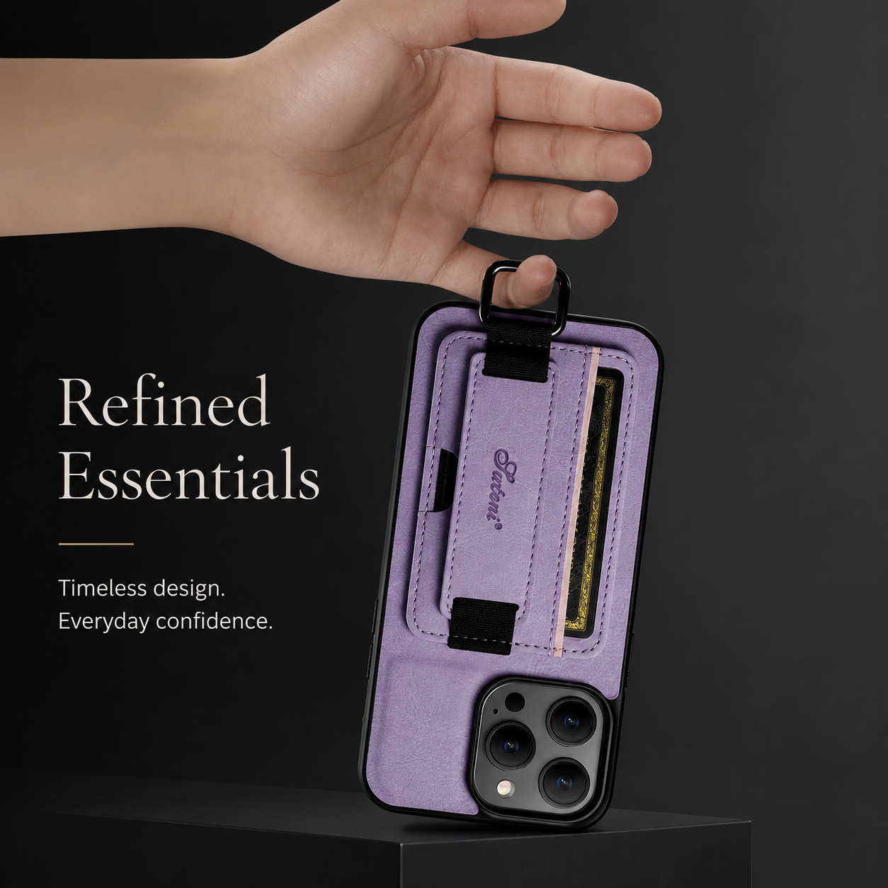 Premium iPhone Case Leather Wallet Cover PU Leather Card Holder Wrist Ring Magnetic Closure Shockproof Protective Slim Design