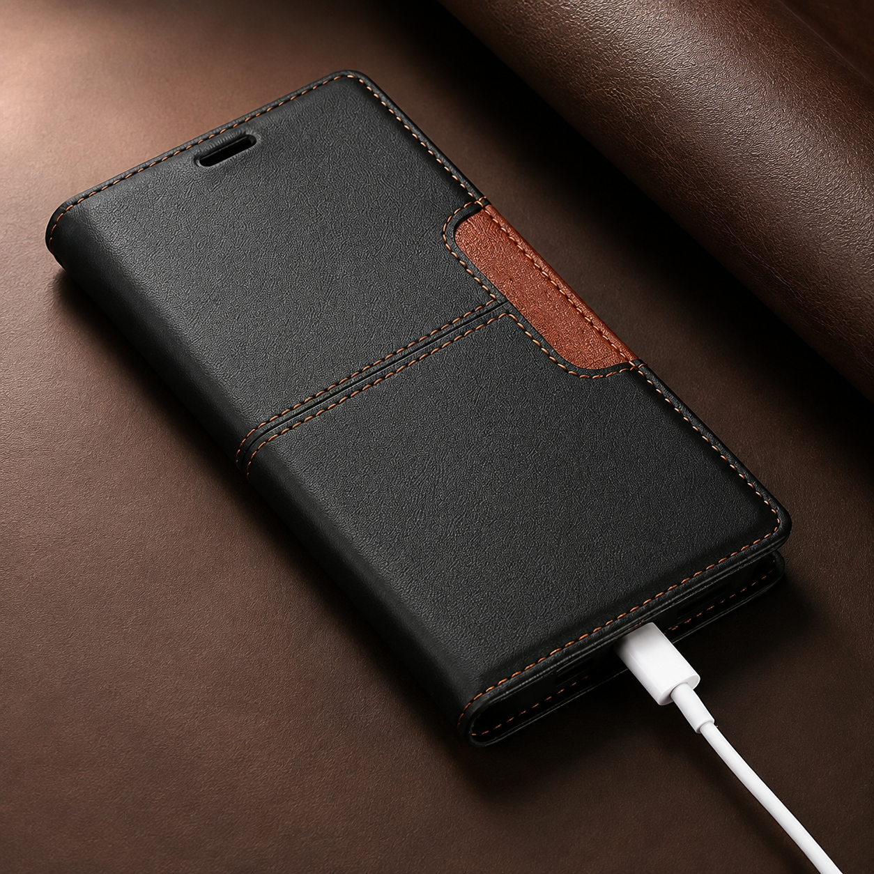 Premium iPhone Case Leather Wallet Flip Cover RFID Card Holder Magnetic Protective Case Shockproof Kickstand Anti Fingerprint Full Coverage