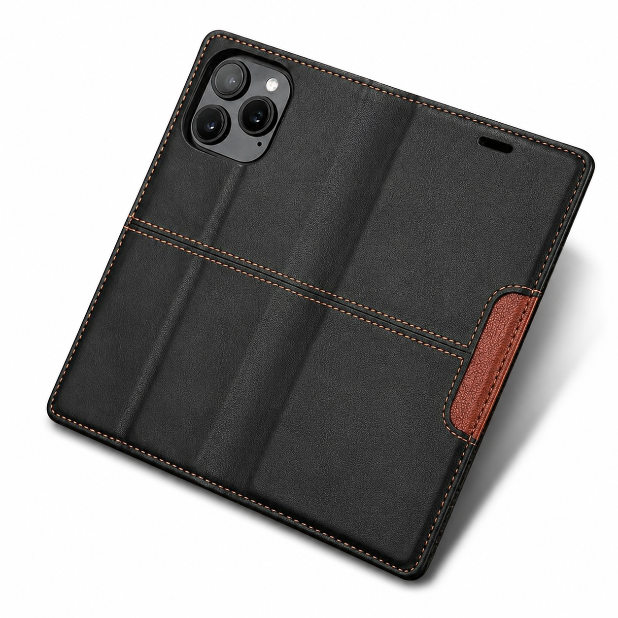 Premium iPhone Case Leather Wallet Flip Cover RFID Card Holder Magnetic Protective Case Shockproof Kickstand Anti Fingerprint Full Coverage