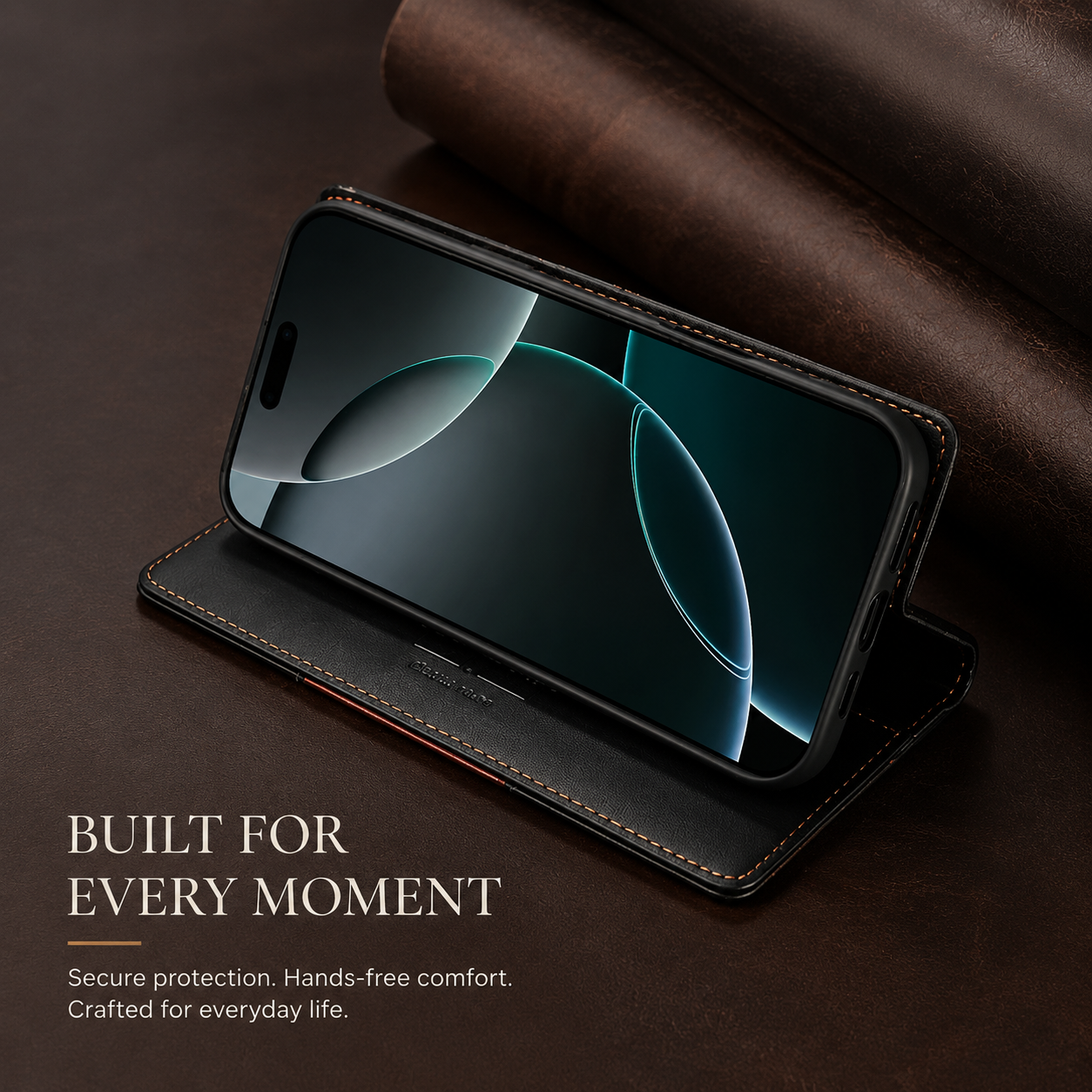 Premium iPhone Case Leather Wallet Flip Cover RFID Card Holder Magnetic Protective Case Shockproof Kickstand Anti Fingerprint Full Coverage
