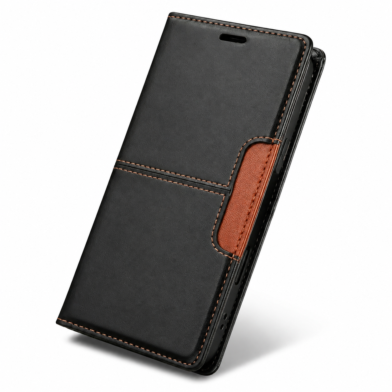 Premium iPhone Case Leather Wallet Flip Cover RFID Card Holder Magnetic Protective Case Shockproof Kickstand Anti Fingerprint Full Coverage