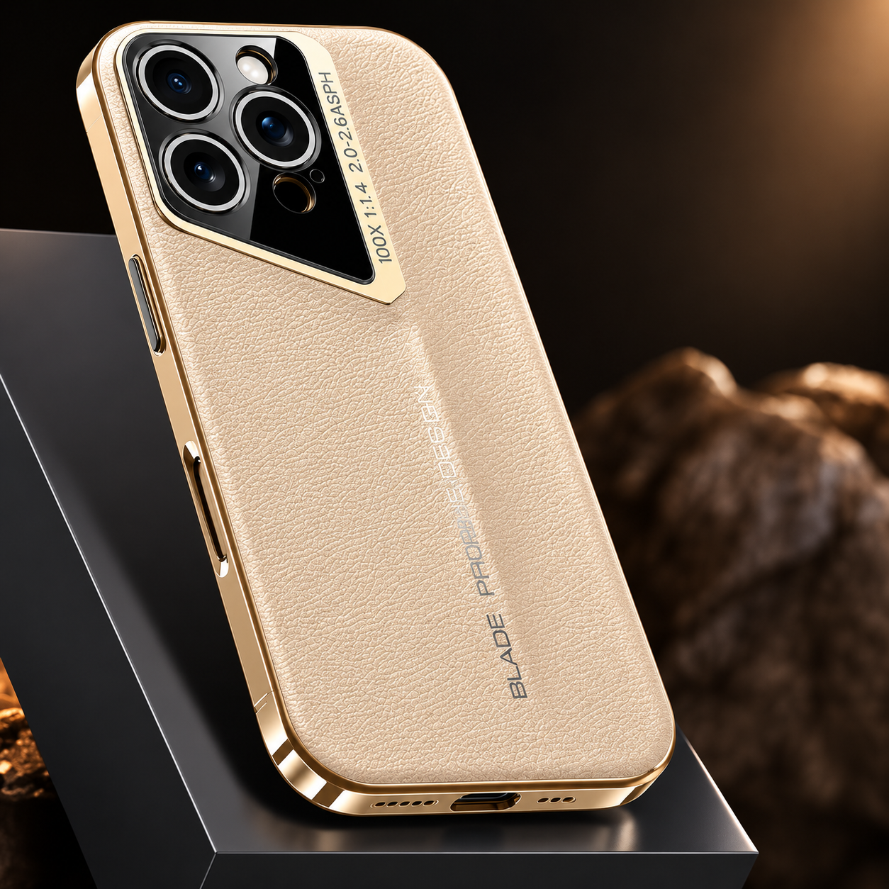 Premium iPhone Case Luxury PU Leather Electroplated Finish Ultra Thin Shockproof Protective Cover Camera Lens Protection Slim Hard Back Full Coverage
