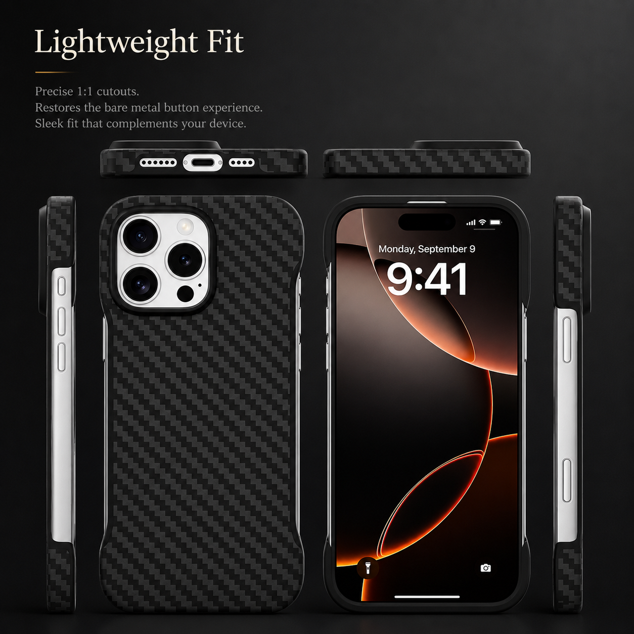 Premium iPhone Case MagSafe Aramid Carbon Fiber Frameless Matte Slim Cover Shockproof Lightweight Protective Wireless Charging Compatible Design