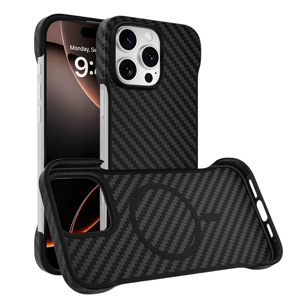 Premium iPhone Case MagSafe Aramid Carbon Fiber Frameless Matte Slim Cover Shockproof Lightweight Protective Wireless Charging Compatible Design