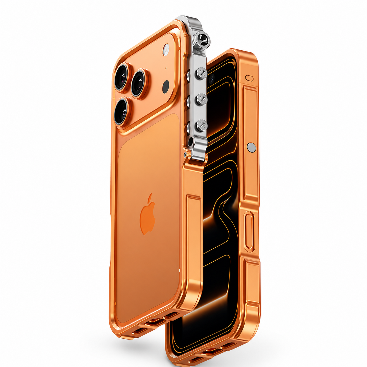 Premium iPhone Case MagSafe Compatible Aluminum Alloy Armor Frame Shockproof Protective Cover Anti Scratch Magnetic Metal Design Non Slip Grip Full Coverage
