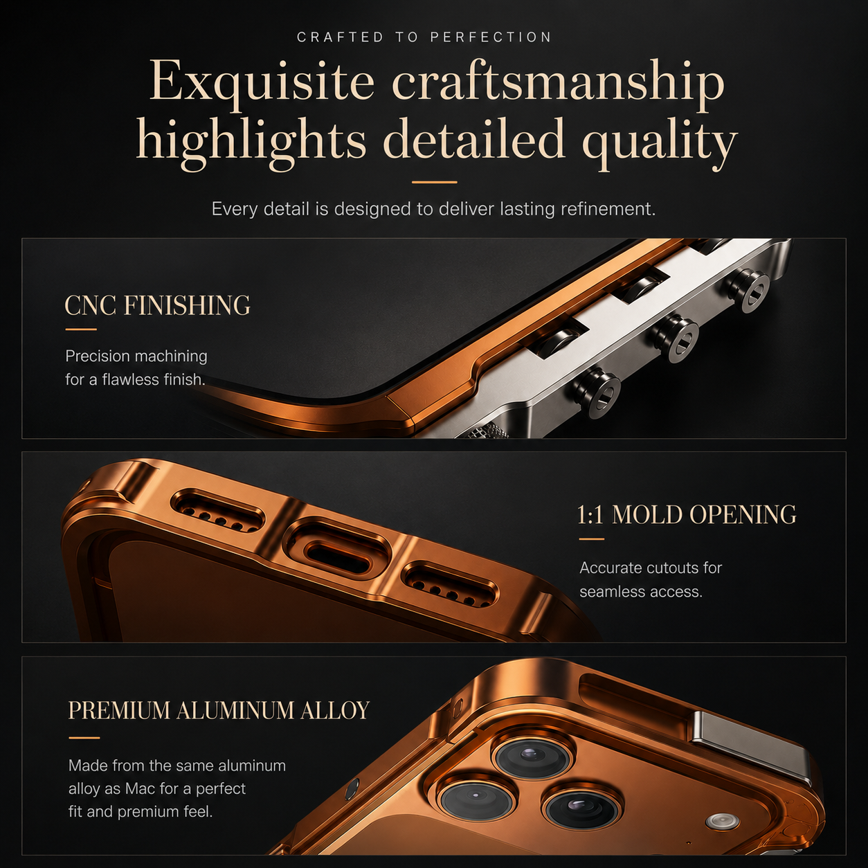 Premium iPhone Case MagSafe Compatible Aluminum Alloy Bumper Protective Cover Shockproof Heat Dissipation Camera Lens Protection Slim Metal Frame Design