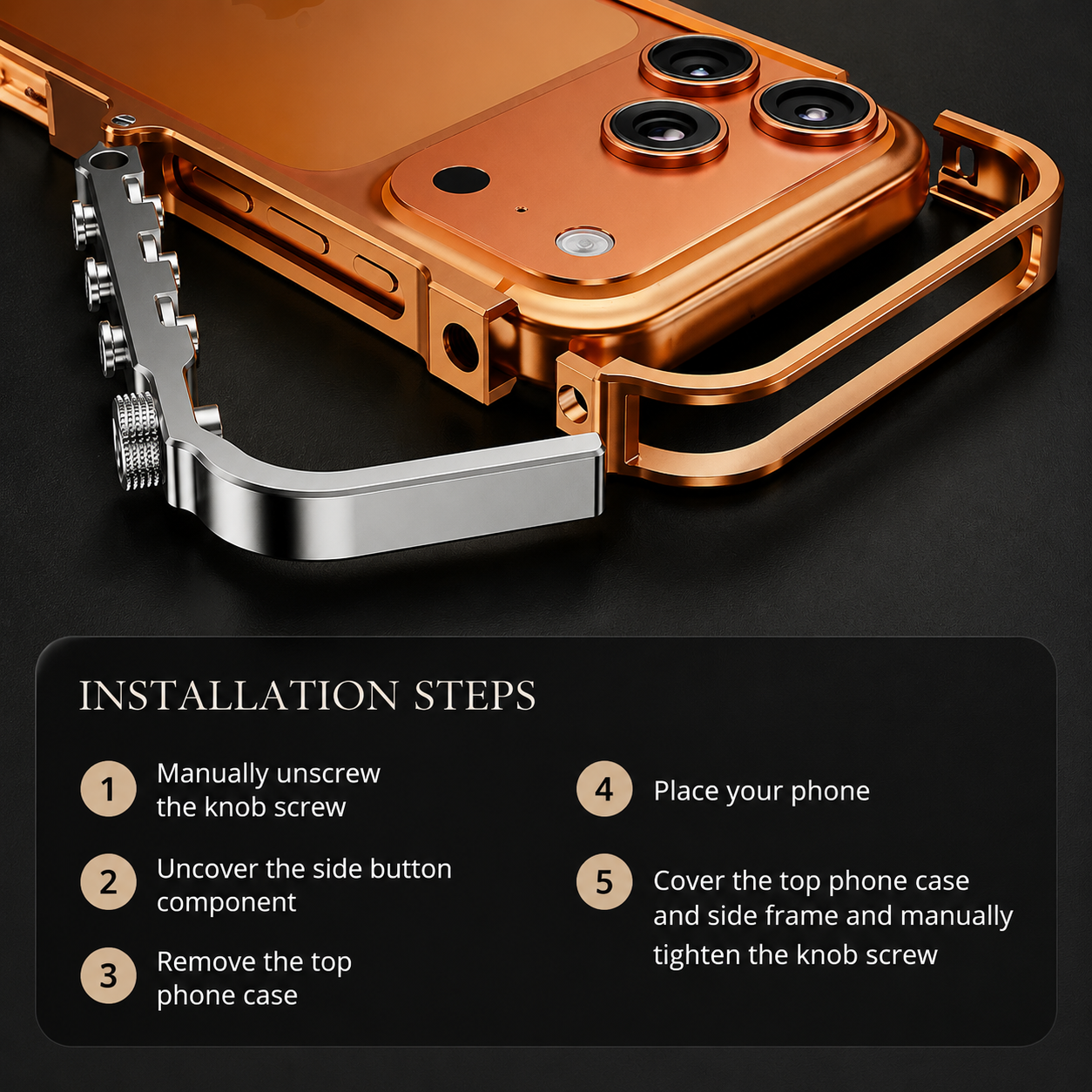 Premium iPhone Case MagSafe Compatible Aluminum Alloy Bumper Shockproof Protective Cover Heat Dissipation Anti Scratch Non Slip Lightweight Frame