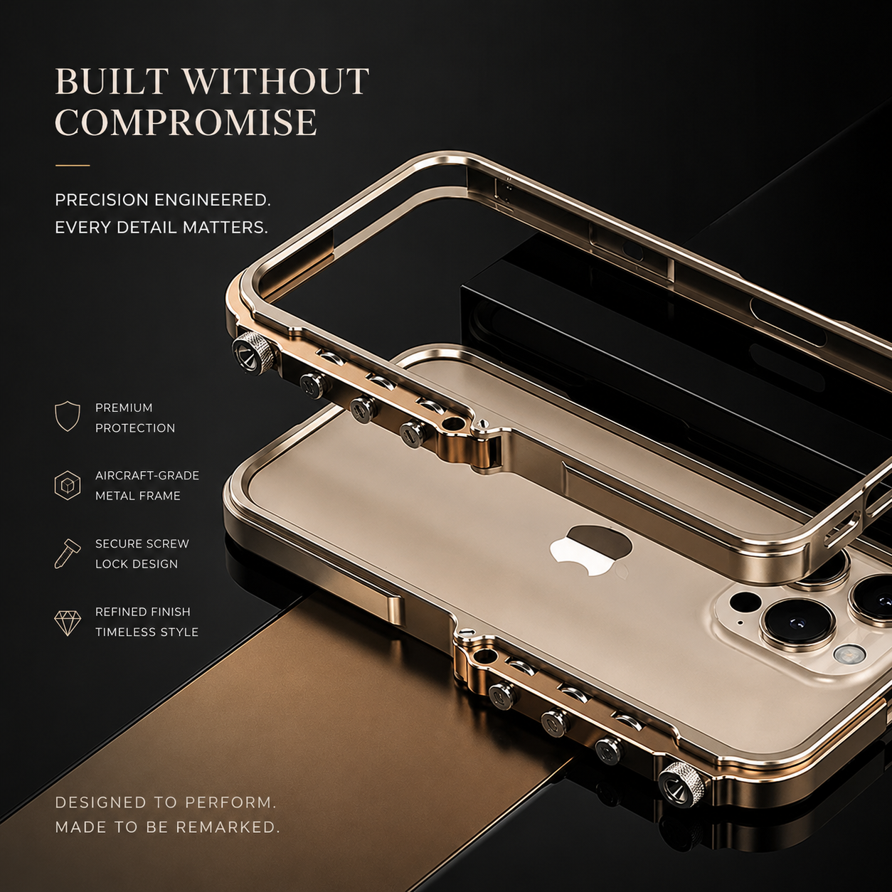 Premium iPhone Case MagSafe Compatible Aluminum Alloy Bumper Shockproof Protective Cover Heat Dissipation Anti Scratch Non Slip Lightweight Frame