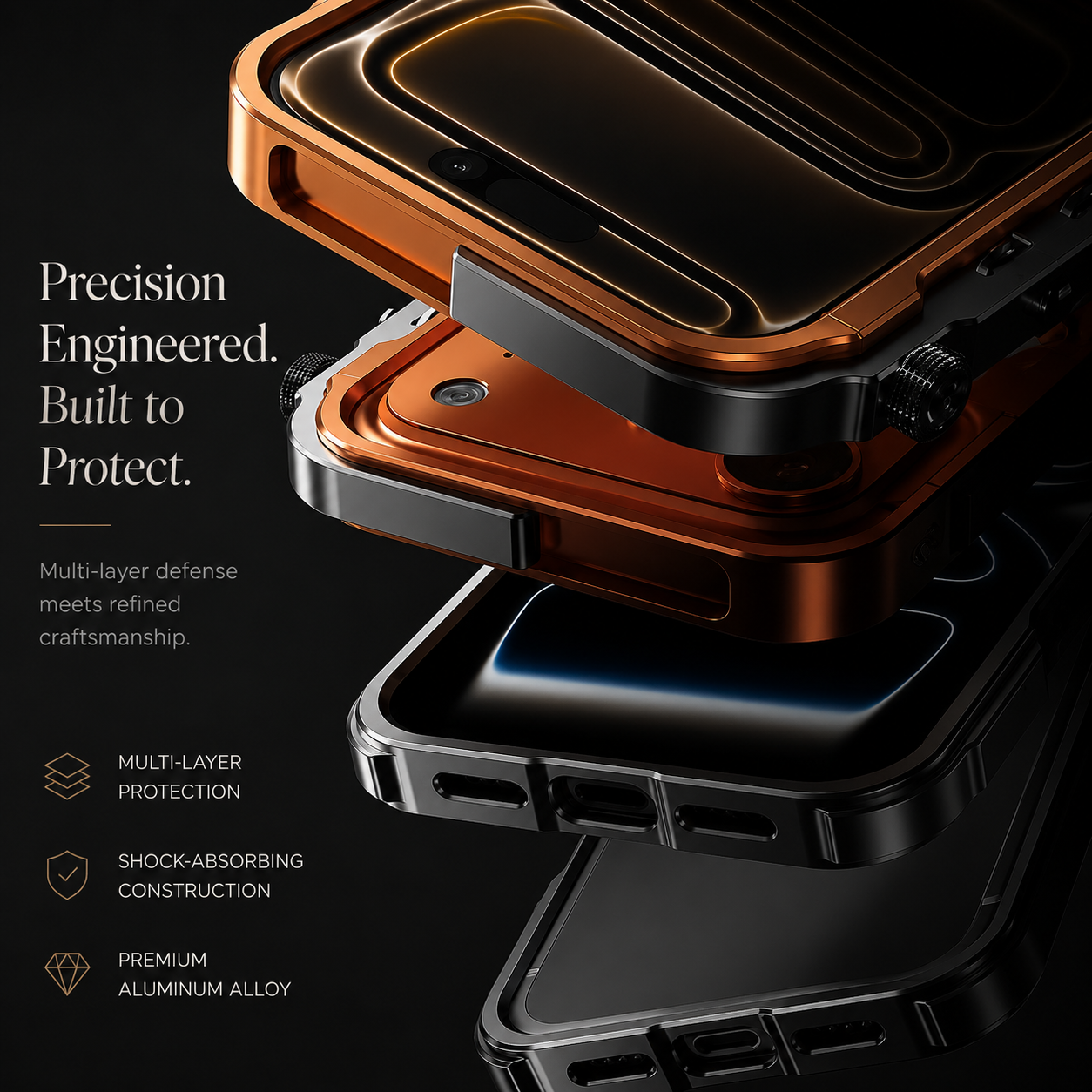 Premium iPhone Case MagSafe Compatible Aluminum Alloy Bumper Shockproof Protective Cover Heat Dissipation Anti Scratch Non Slip Lightweight Frame