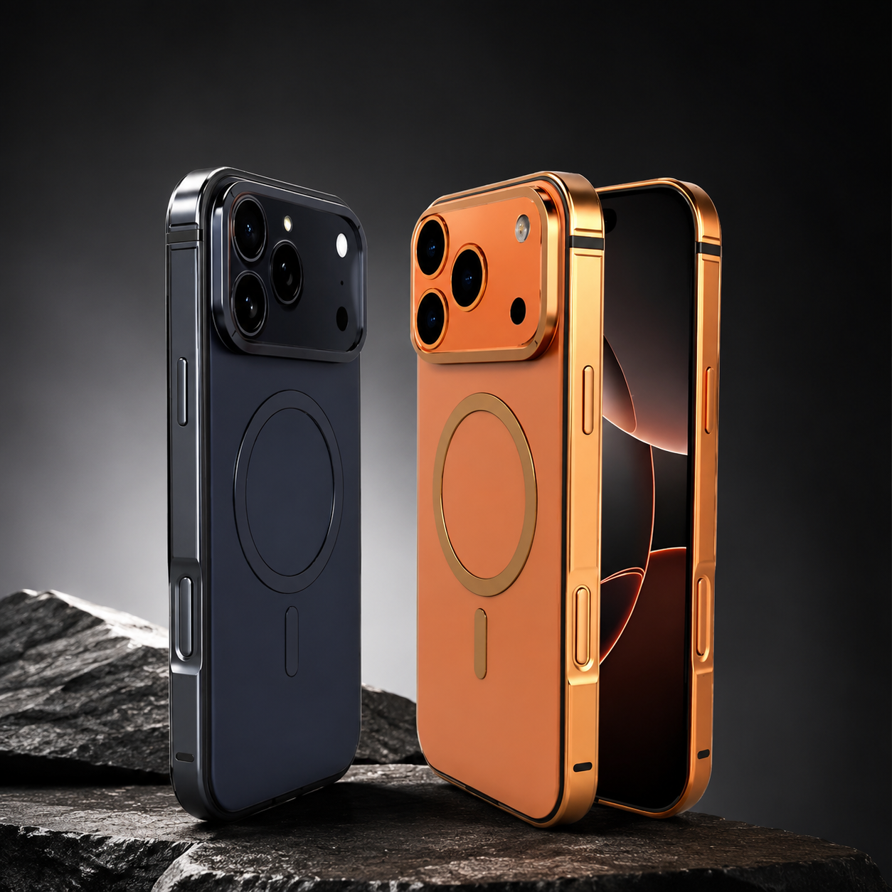 Premium iPhone Case MagSafe Compatible Aluminum Alloy Metal Frame Cover Shockproof Anti Drop Protective Design Scratch Resistant Slim Lightweight