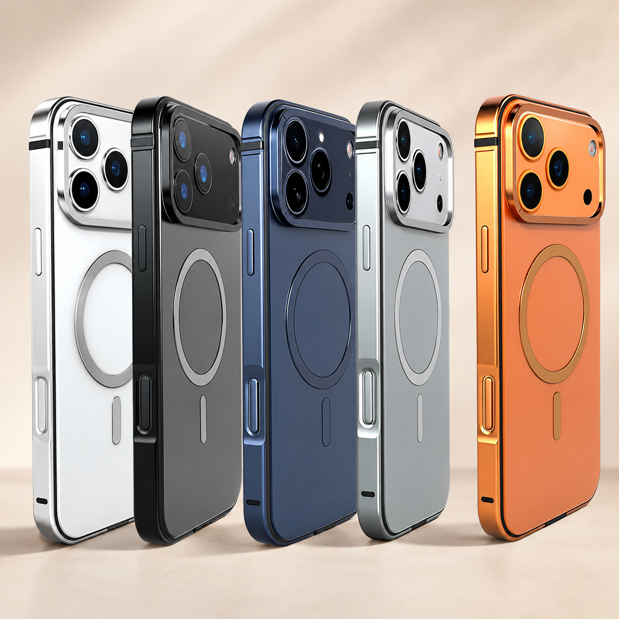 Premium iPhone Case MagSafe Compatible Aluminum Alloy Metal Frame Protective Cover Shockproof Anti Drop Scratch Resistant Magnetic Slim Durable Design