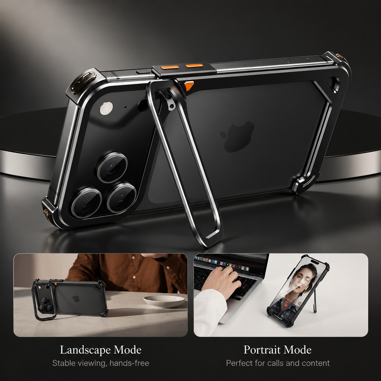 Premium iPhone Case MagSafe Compatible Aluminum Frame Protective Cover Camera Lens Protection Slim Metal Shockproof Anti Scratch Lightweight Design