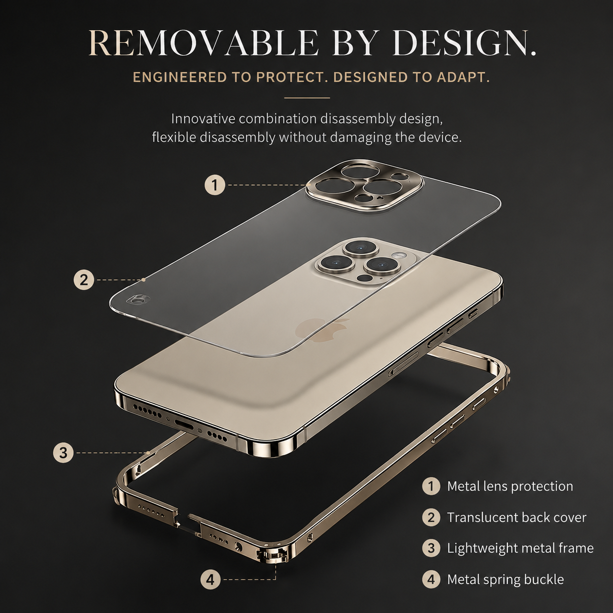 Premium iPhone Case MagSafe Compatible Aluminum Magnetic Frame Shockproof Protective Cover Full Lens Protection Wireless Charging Slim Metal Design